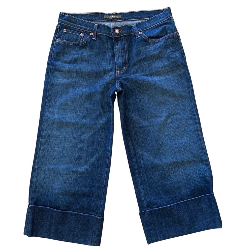David Kahn Capri Wide Legged Cuffed Jeans Dark Wash Sz 10